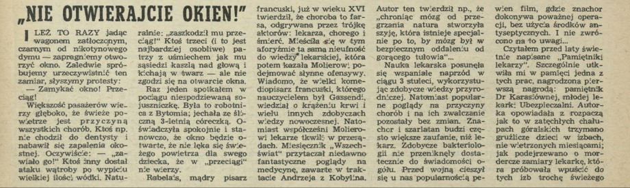 Nie otwierajcie okien!