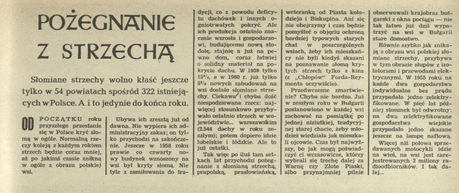 Pożegnanie z strzechą