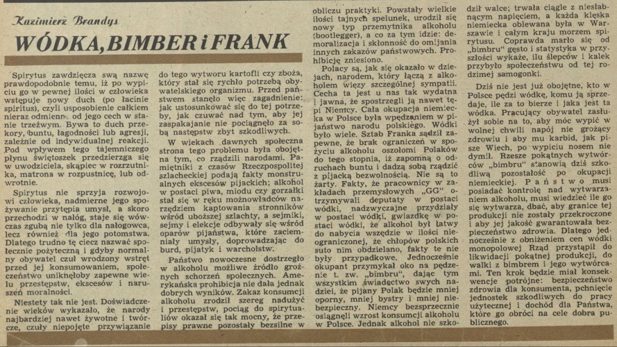 Wódka, bimber i frank