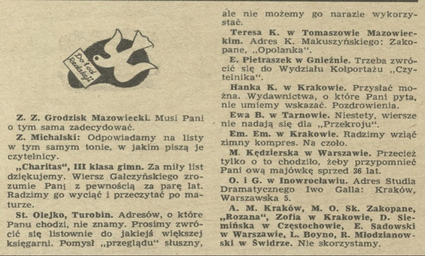 Listy do i od redakcji