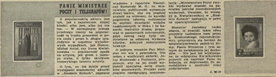 Panie Ministrze Poczt i Telegramów