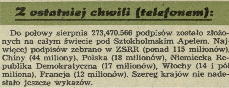 Z ostatniej chwili (telefonem)