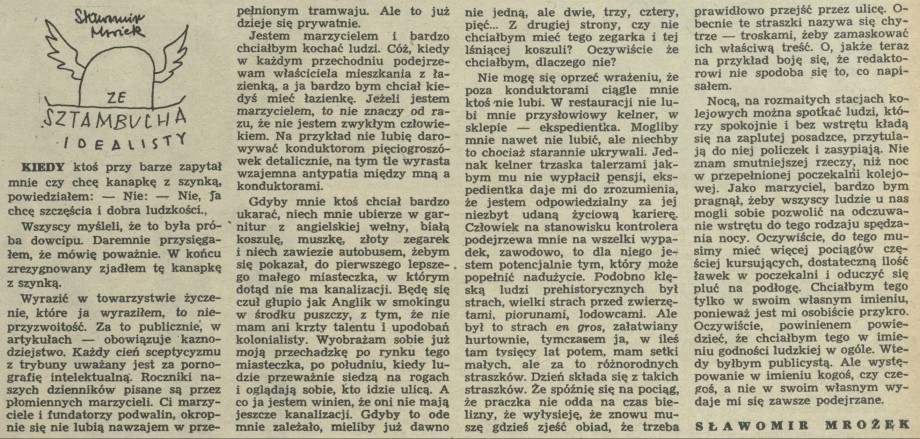 Ze sztambucha idealisty