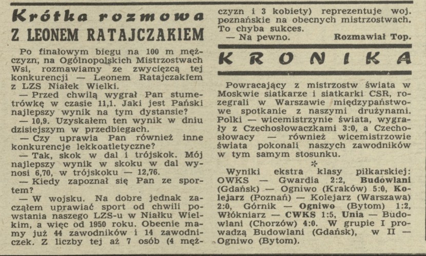 Krótka rozmowa z Leonem Ratajczakiem