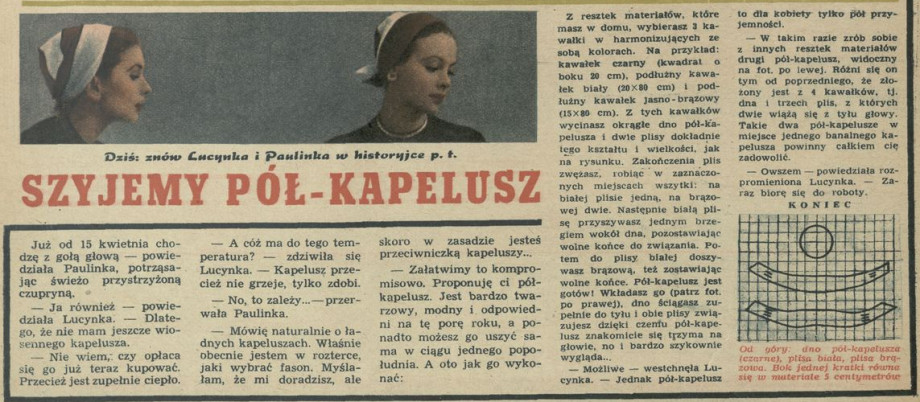 Szyjemy pół-kapelusz