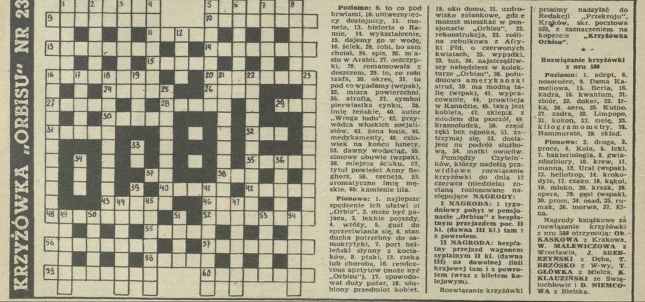 Krzyzówka Obrbisu nr 23