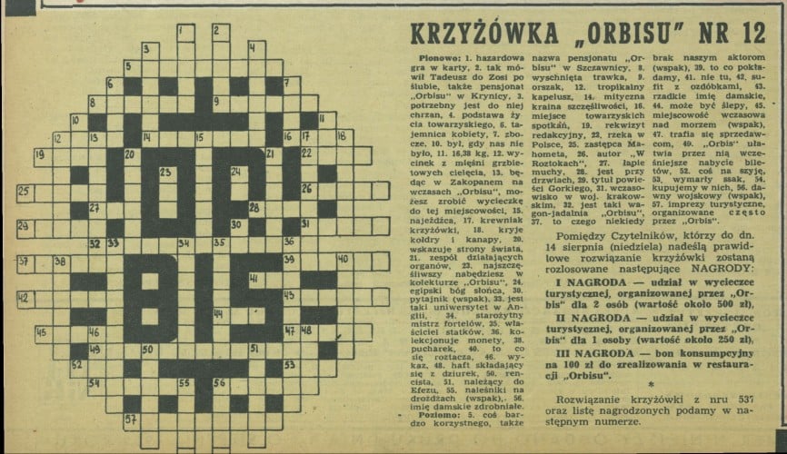 Krzyżówka Orbisu nr 12