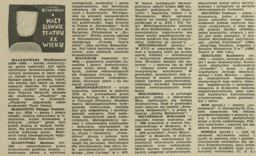 Mały słownik teatru XX wieku – M