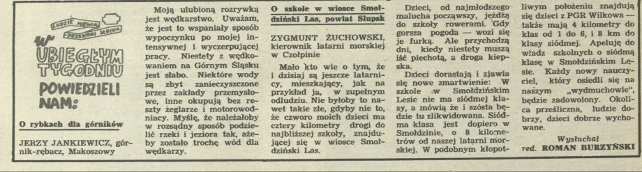 W ubiegłym tygodniu powiedzieli nam