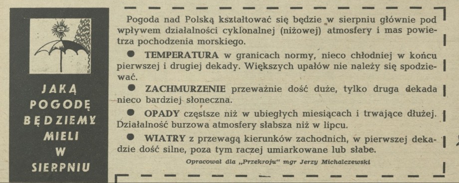 Jaką pogodę będziemy mieli w sierpniu