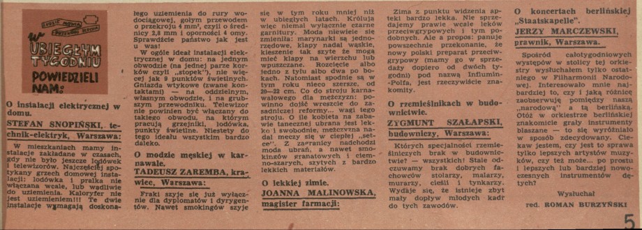 W ubiegłym tygodniu powiedzieli nam