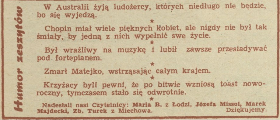 Humor zeszytów