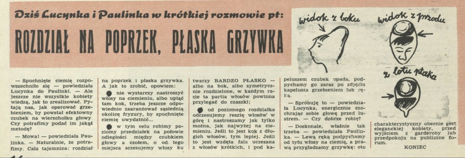 Rozdział na poprzek, płaska grzywka