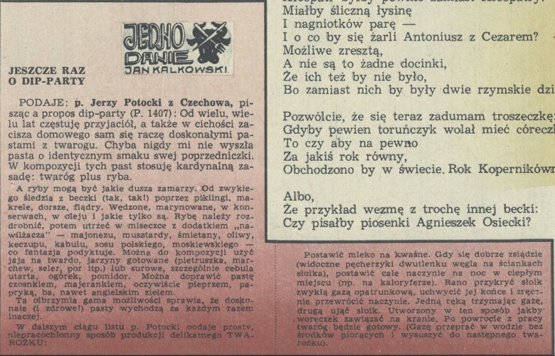 Jedno danie Jan Kalkowski