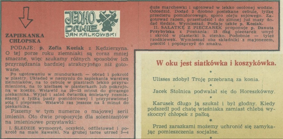 Jedno danie Jan Kalkowski