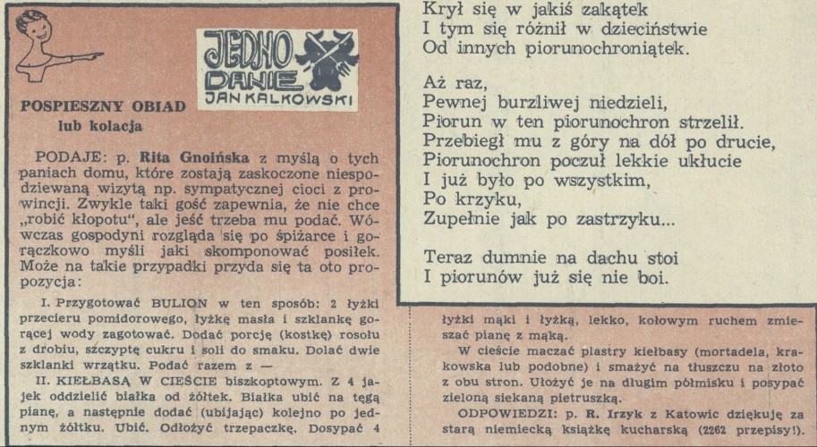 Jedno danie Jan Kalkowski