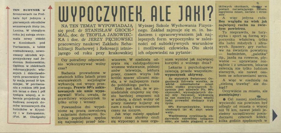 Wypoczynek, ale jak?