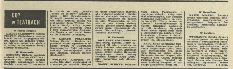 Co w teatrach