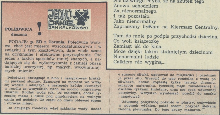 Jedno danie Jan Kalkowski