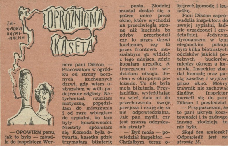 Zagadka kryminalna: opróżniona kaseta