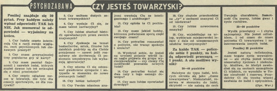 Psychozabawa: czy jesteś towarzyski?