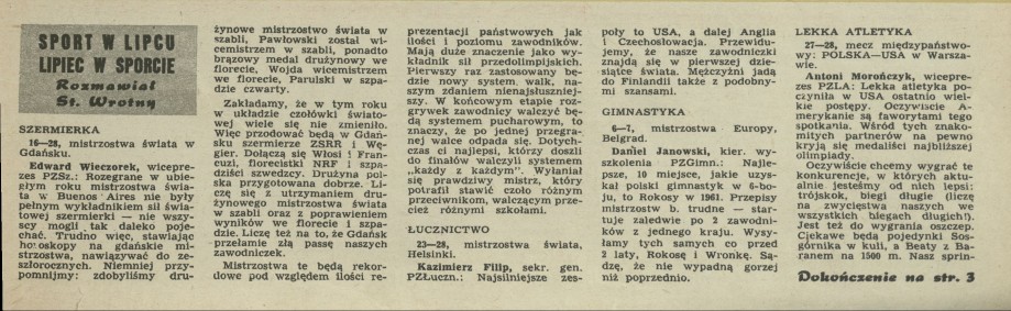 Sport w lipcu, lipiec w sporcie