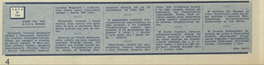 Przed stu laty prasa dnosi