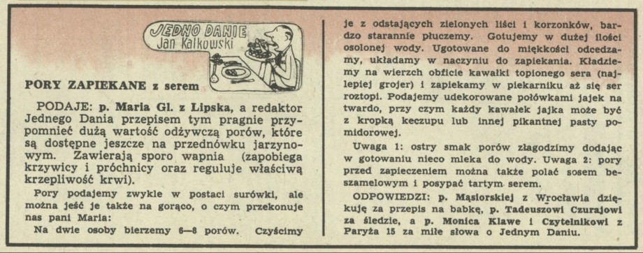 Pory zapiekane z serem