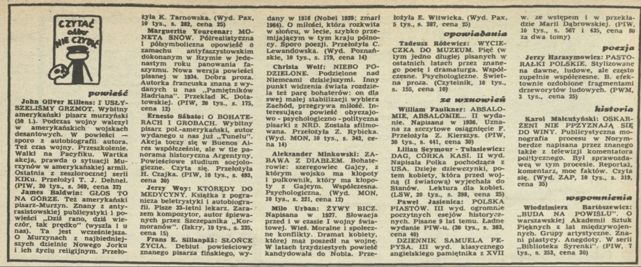 Czytać albo nie czytać?