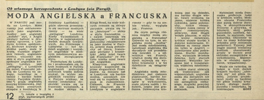 Moda angielska a francuska