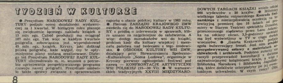 Tydzień w kulturze