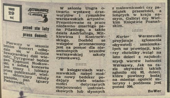 Aktualności z myszką – 29 maj 1893
