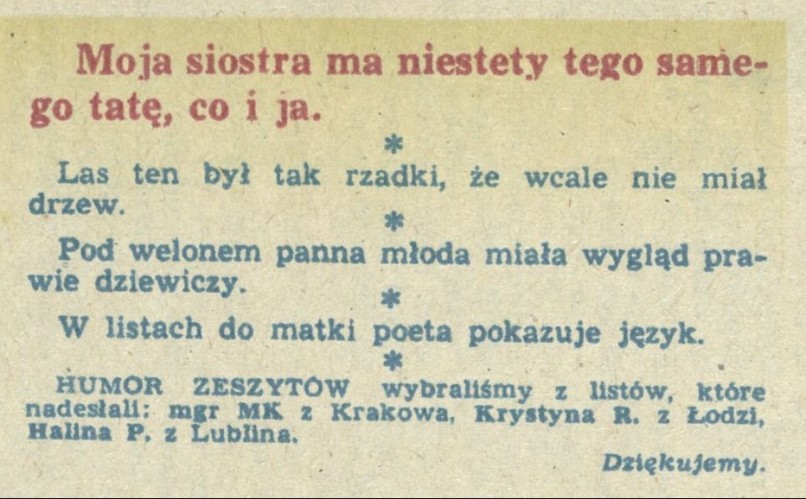 Humor z zeszytów