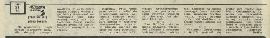 Aktualności z myszką – 31 mah 1881