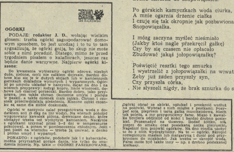 Jedno danie Jan Kalkowski