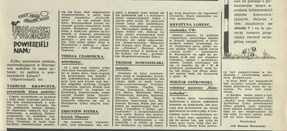 W ubiegłym tygodniu powiedzieli nam