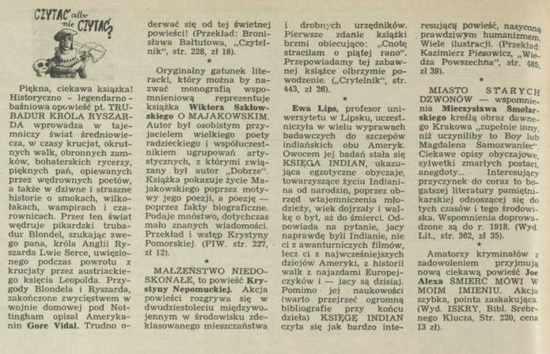 Czytać albo nie czytać?