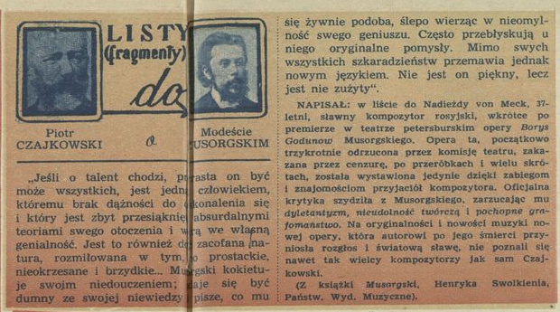 Listy (fragmenty) Piotr Czajkowski