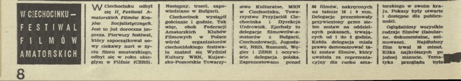 W Ciechocinku - festiwal filmów amatorskich