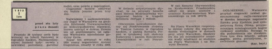 przed stu laty prasa donosi: