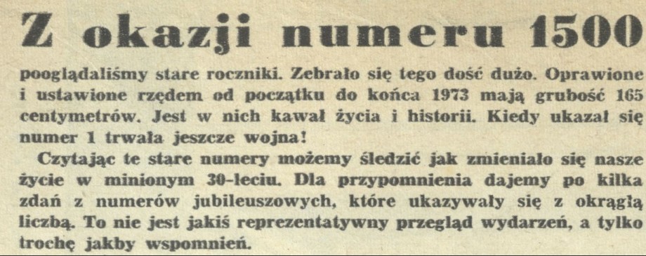 Z okazji numeru 1500