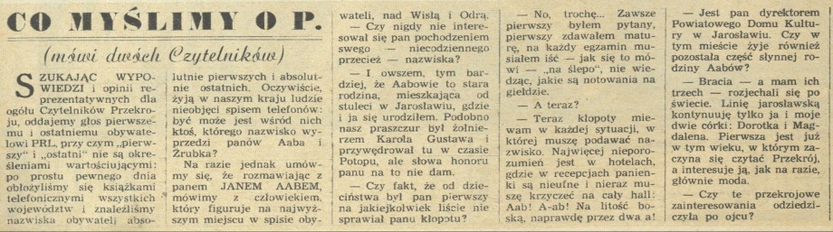 Co myślimy o P. (mówi dwóch Czytelników)