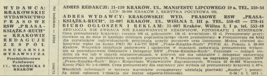 Wydawca i adres Redakcji