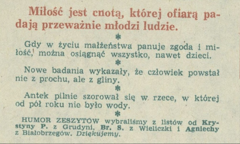 Humor zeszytów