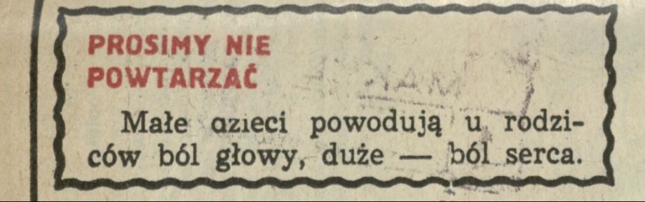 Prosimy nie powtarzać