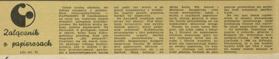 Załacznik o papierosach