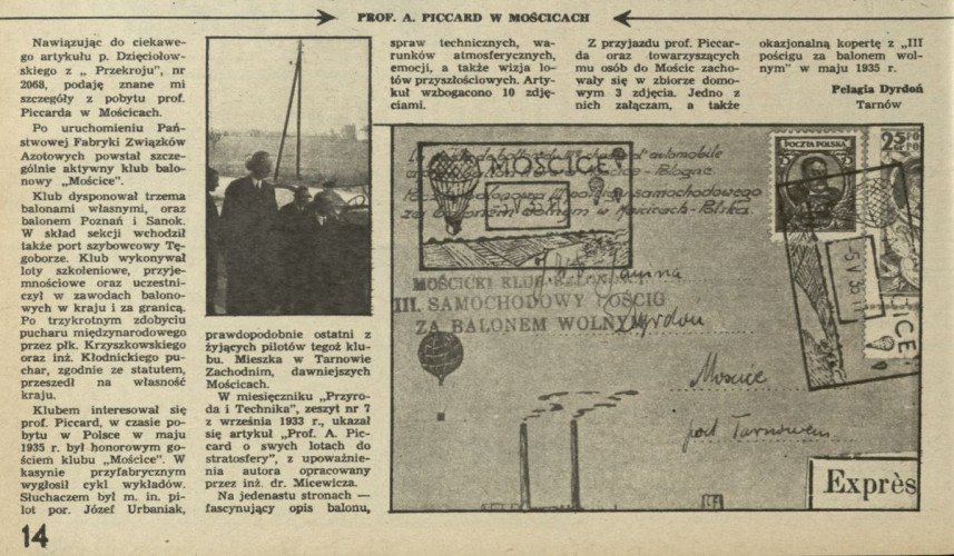 Prof A. Piccard w Mościcach