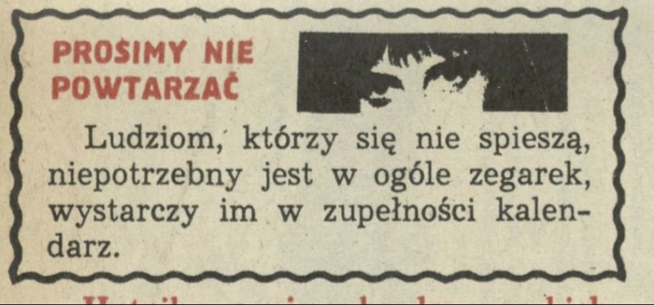Prosimy nie powtarzać