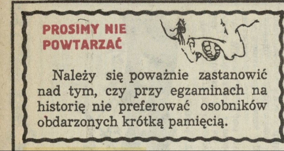 Prosimy nie powtarzać