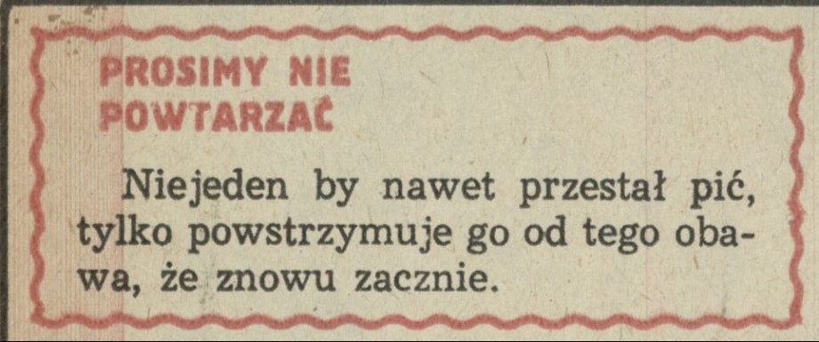Prosimy nie powtarzać